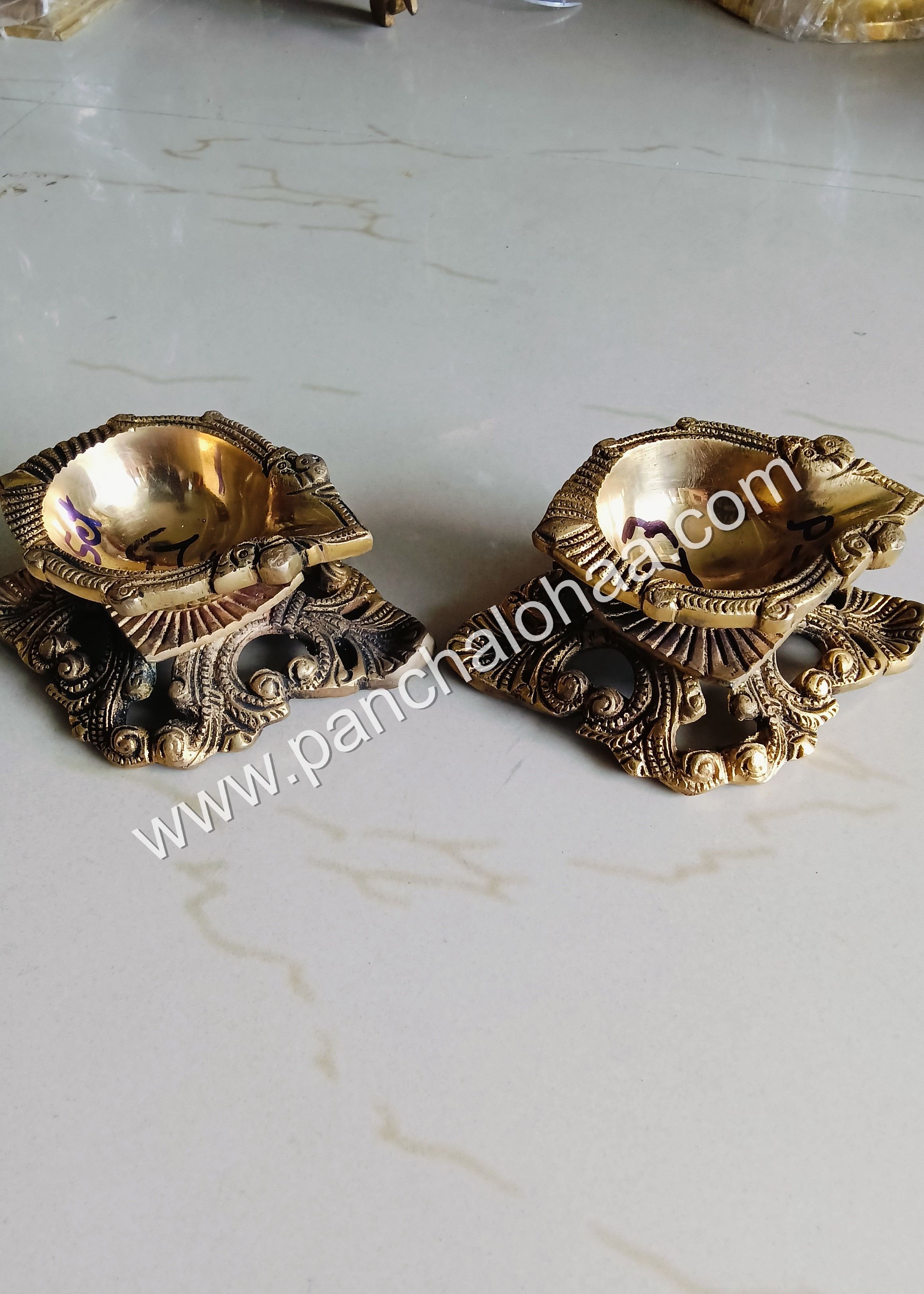 Antique brass diyas
